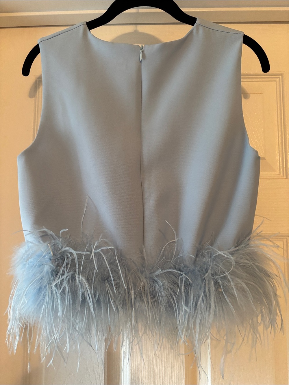 Dressy top with feather trim - Picture 3 of 5